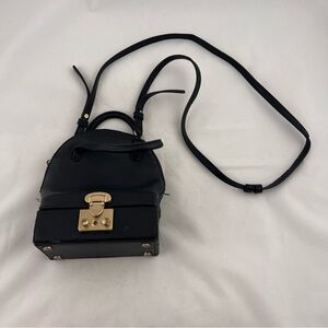 Sam Edelman Black Mini Crossbody with Gold Hardware